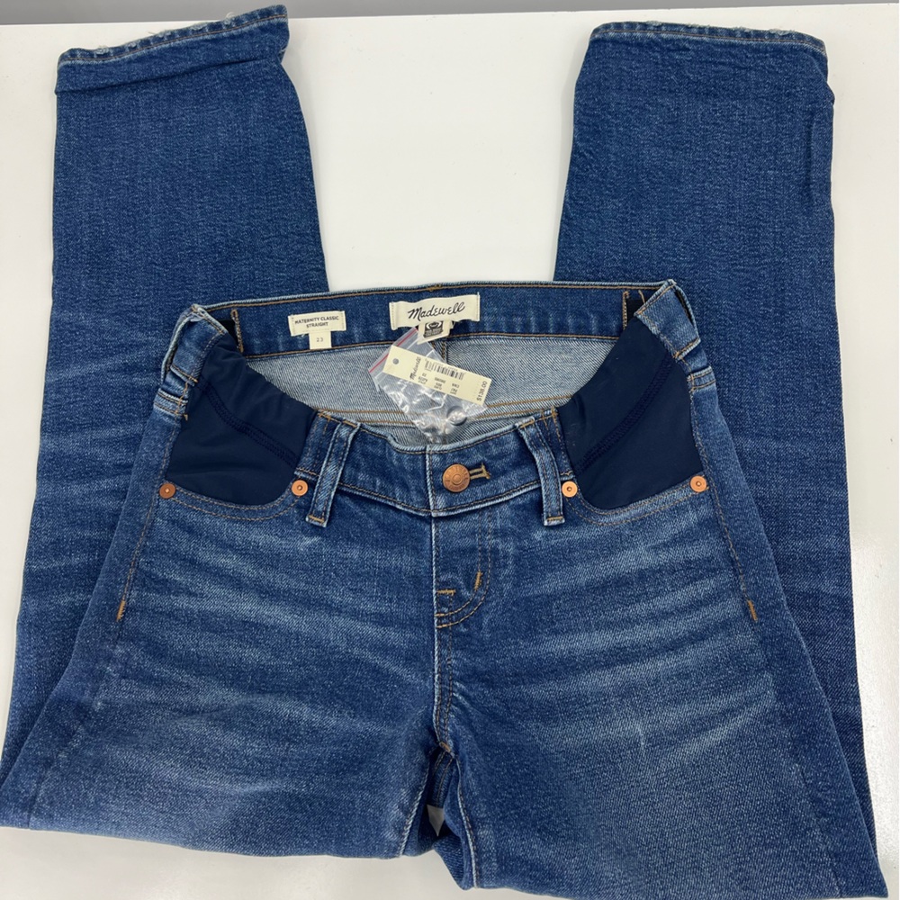 Madewell Maternity Side-Panel Classic Straight Jeans Adjustable Edition 23 New